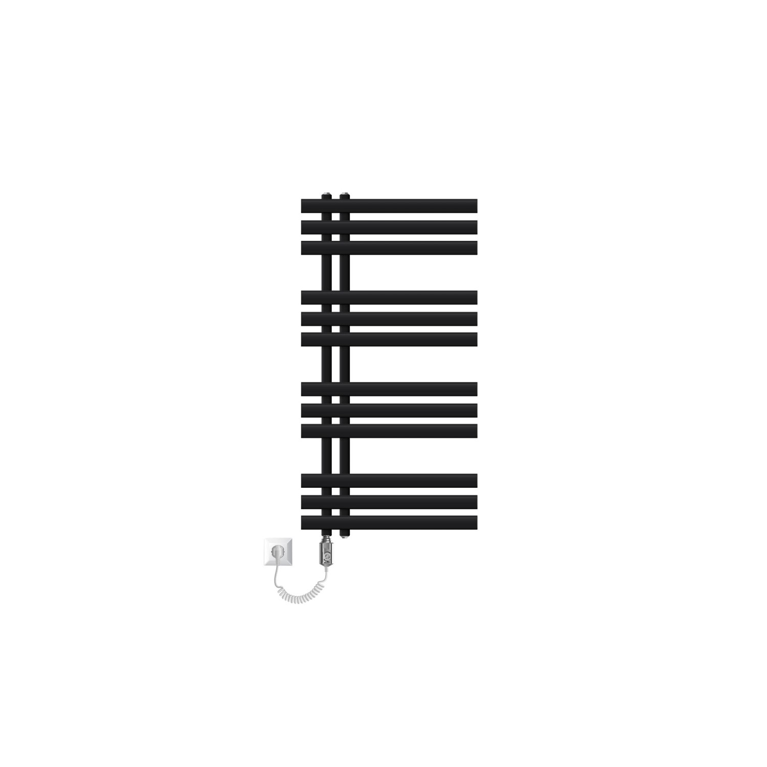 LuxeBath Badheizkörper 500x1000mm Schwarz mit Heizstab 600W Einfach günstig online kaufen