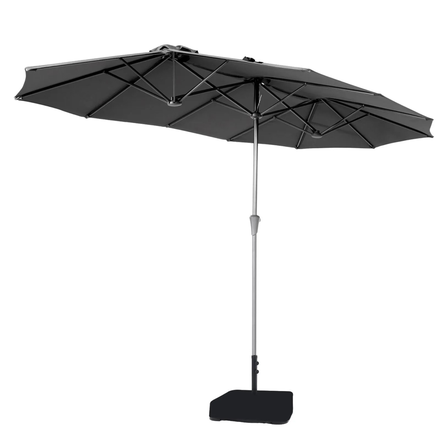 Sekey Sonnenschirm 400 x 220 cm Doppel Donnenschirm mit Ständer Doppelsonnenschirm Garten