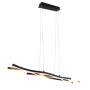Moderne Trio LED-Pendelleuchte Blaze, 1-flammig, in Schwarz und Messing matt, 107,5 cm breit.