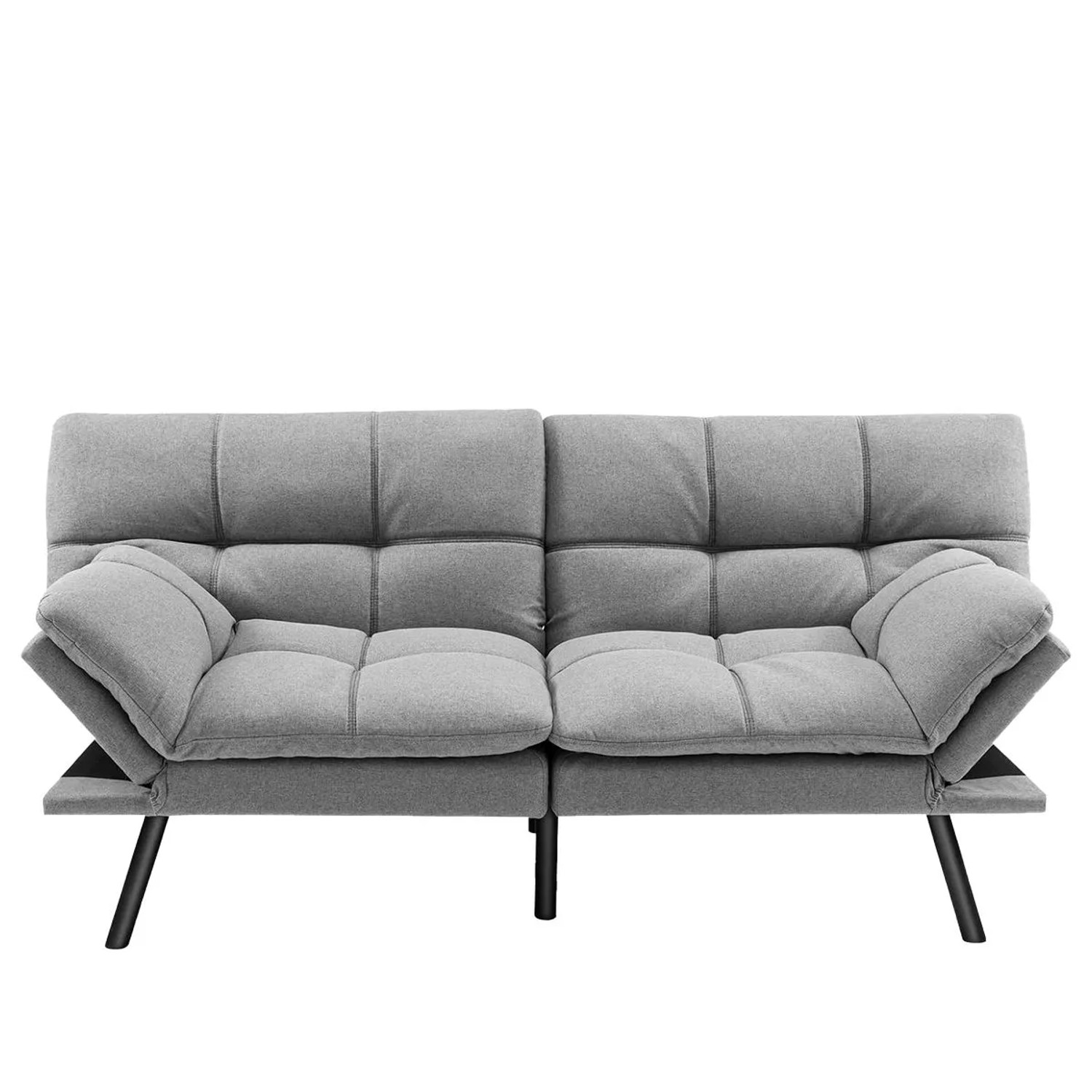 Costway Klappbares Schlafsofa Umwandelbares Schlafcouch Grau