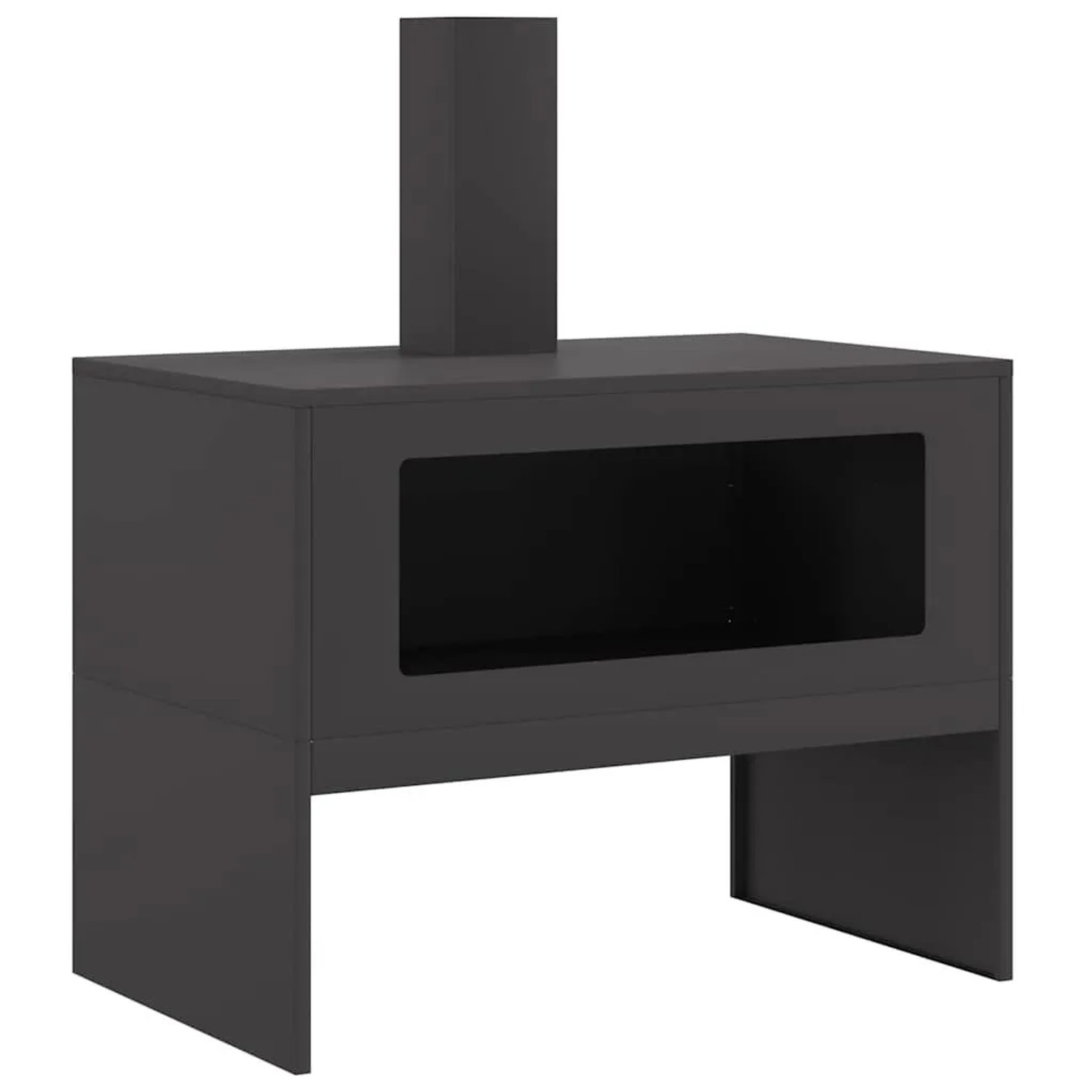 vidaXL Feuerstelle Schwarz 80 x 50 x 96 cm Kaltgewalzter Stahl 858936