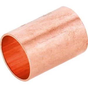 Löt-Muffe aus Kupfer, Durchmesser 18 mm, für die Verbindung von Kupferrohren.