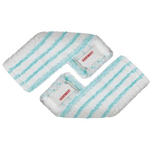 Leifheit Wischbezug Profi XL Micro Duo, 2er-Set, weiß-türkis für Reinigungsgeräte.