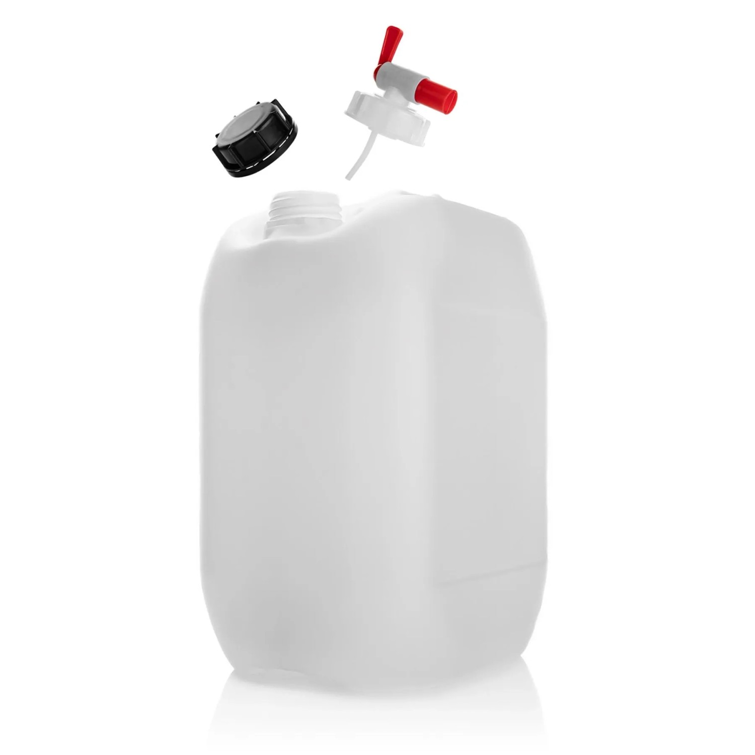 BigDean Wasserkanister 20L Mit Auslaufhahn Schraubdeckel Naturweiß