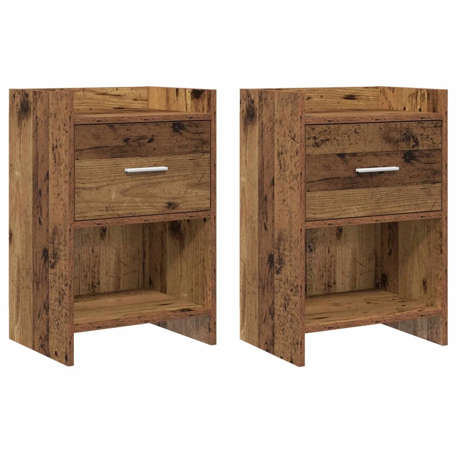 vidaXL Nachttische 2 Stk Altholz 40 x 30 x 60 cm Holzwerkstoff 8010992