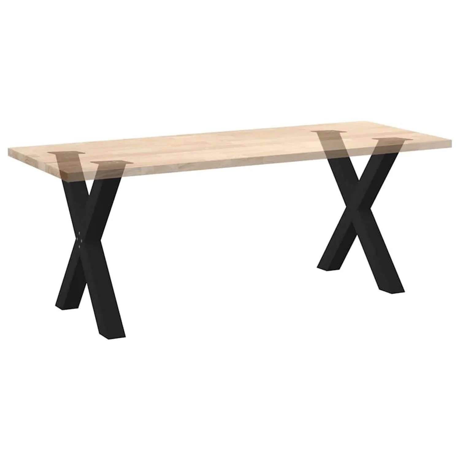 Schwarze vidaXL Esstischbeine in X-Form aus Stahl, 2er Set für Esstische.