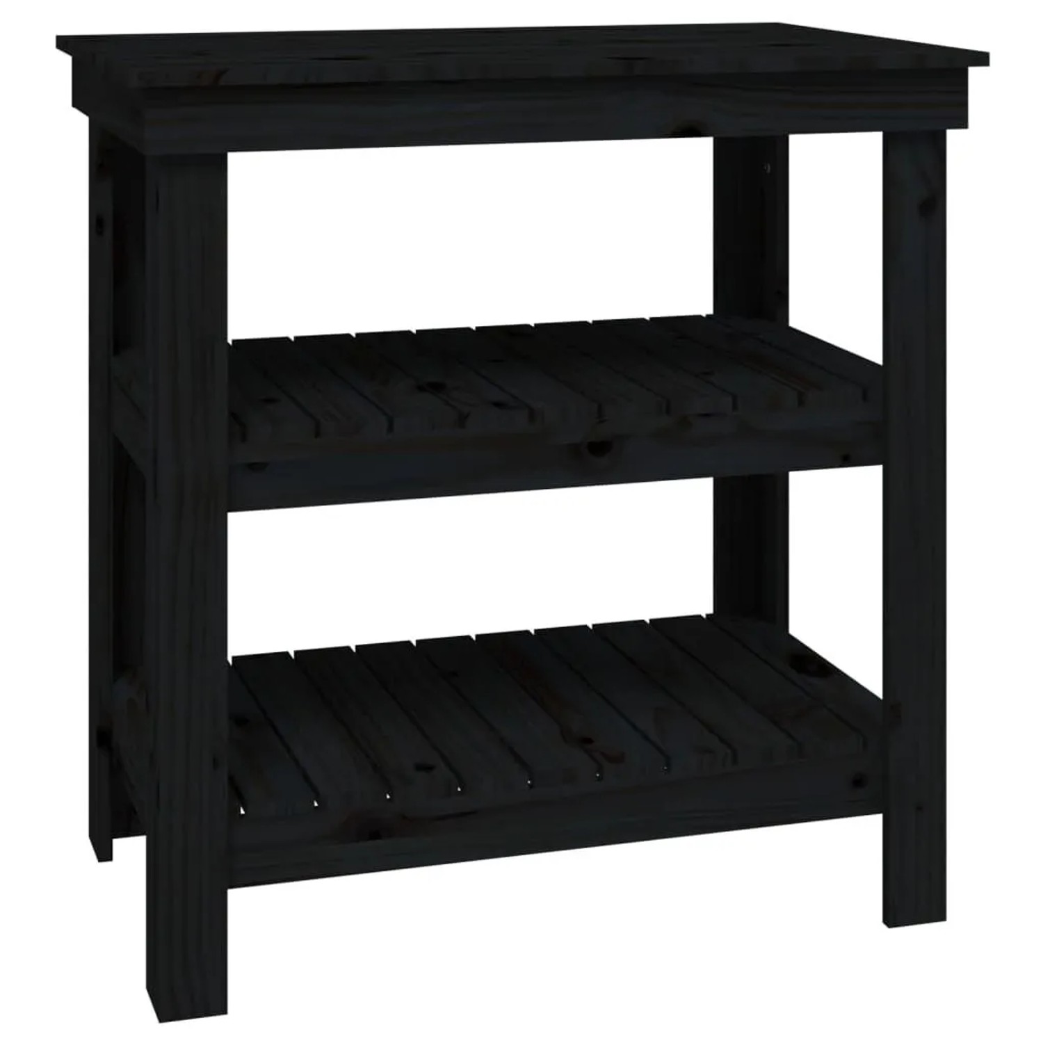 vidaXL Werkbank Schwarz 78,5x50x80 cm Massivholz Kiefer 823643