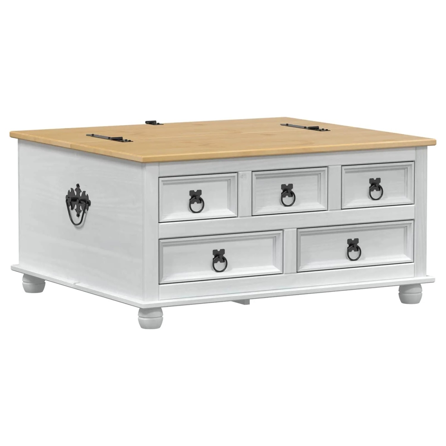 vidaXL Aufbewahrungsbox Weiß 90 x 78 x 45 cm Massives Kiefernholz 42024938