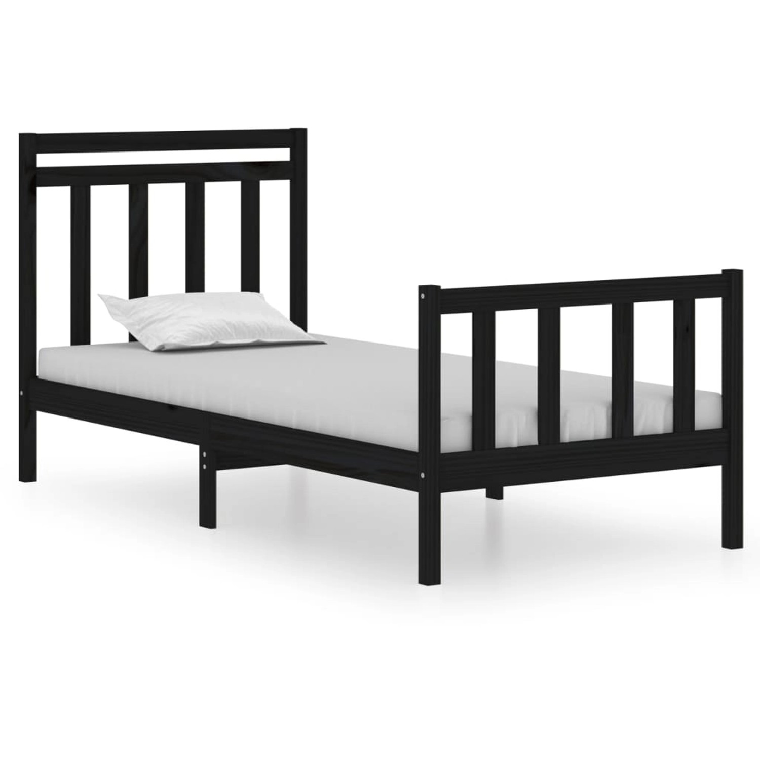 Vidaxl Massivholzbett Schwarz 75x190 Cm 2ft6 Small Single günstig online kaufen