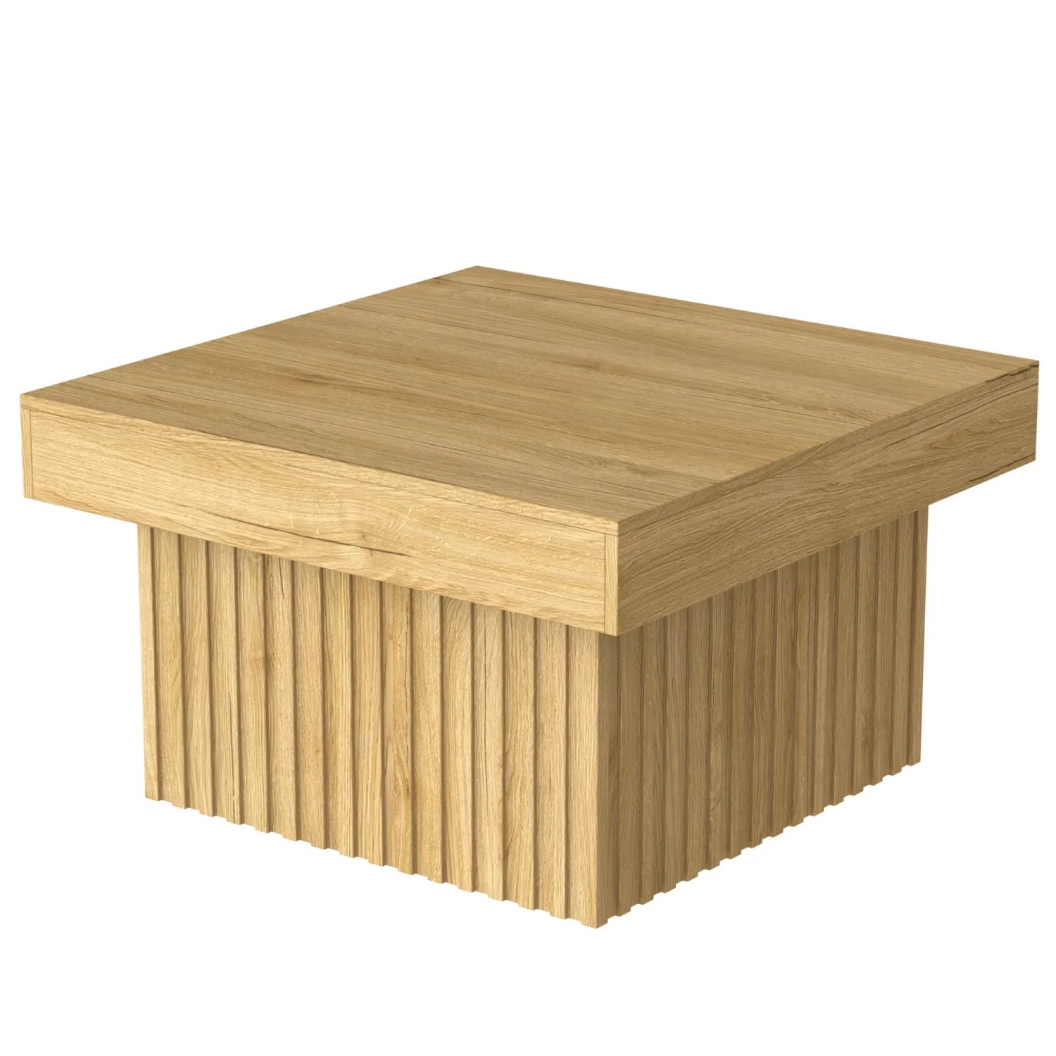 okwish Kaffeetisch mit PB Tischplatte Couchtisch Robust und Vielseitig 79 × 79 cm Natur