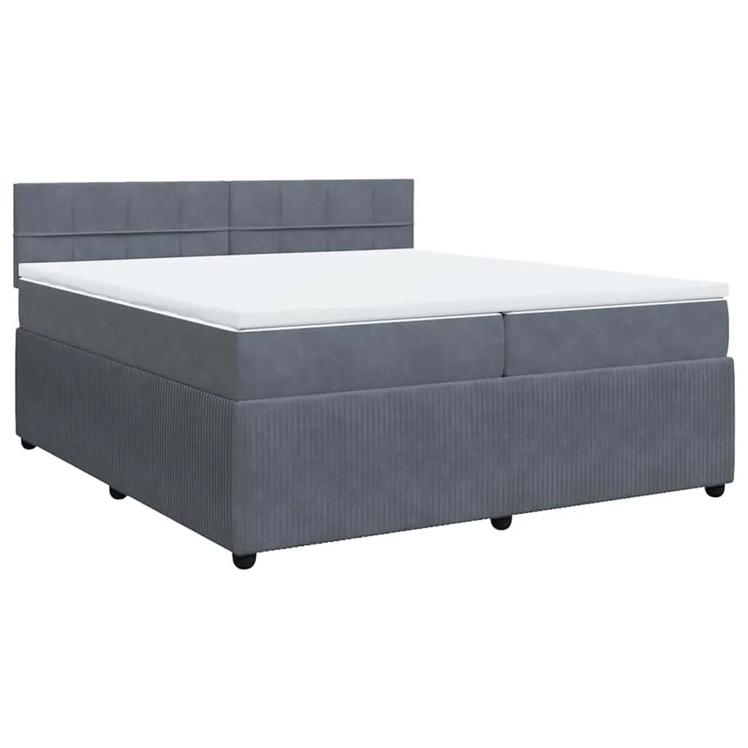 vidaXL Boxspringbett mit Matratze Dunkelgrau 200x200 cm Samt 3290131 günstig online kaufen