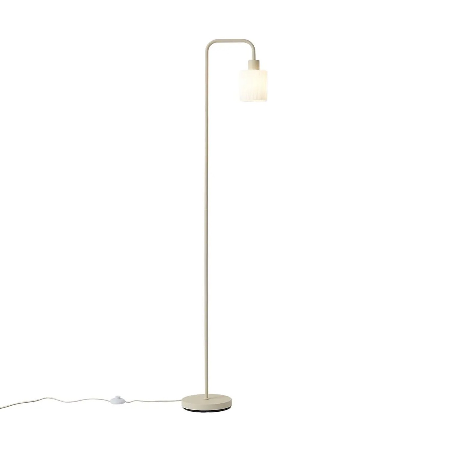 QAZQA Skandinavische Stehleuchte Beige mit Weißem Glas Wisp