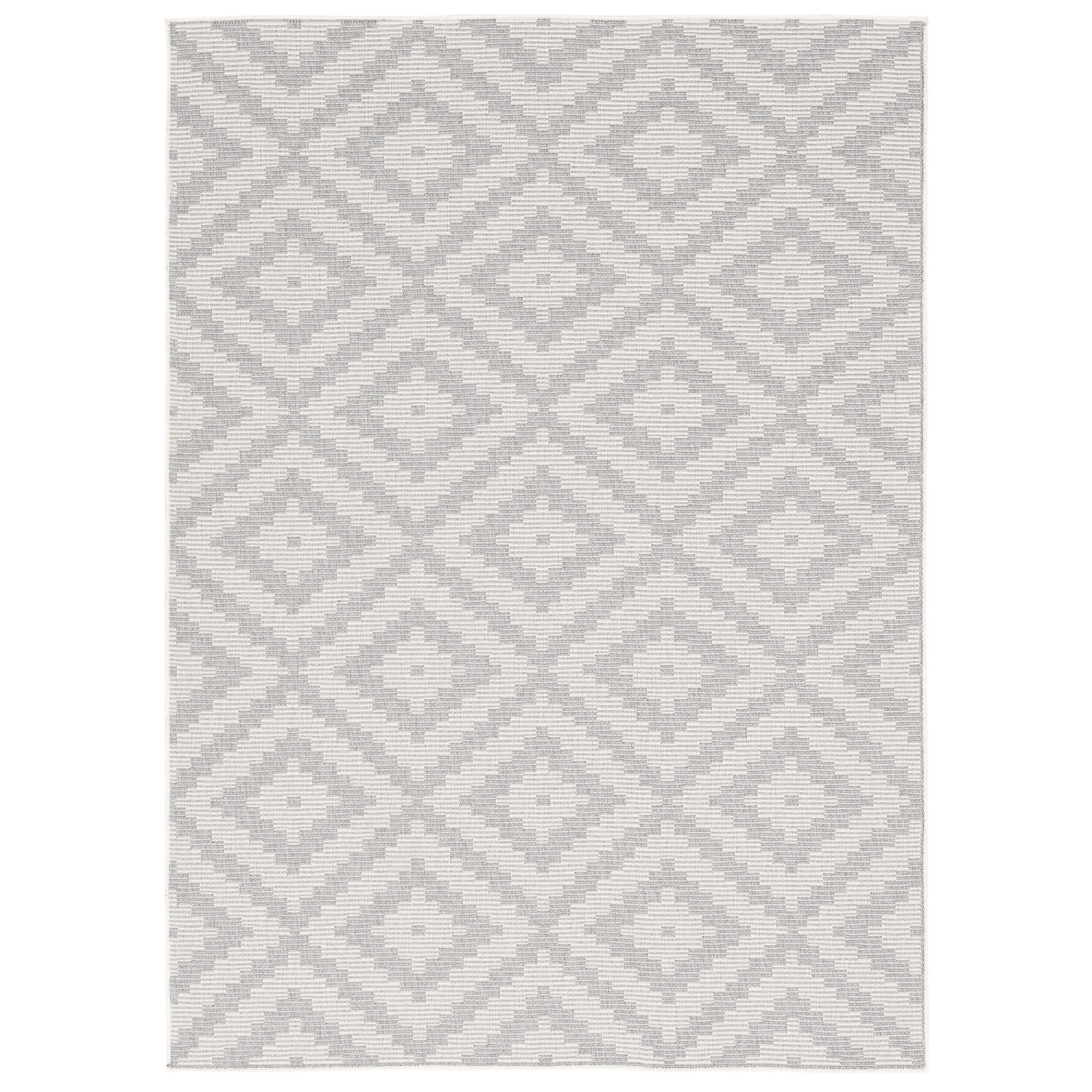 Grauer Pergamon In & Outdoor Teppich (120x170cm) mit Fliesenmuster für Innen- und Außenbereiche.