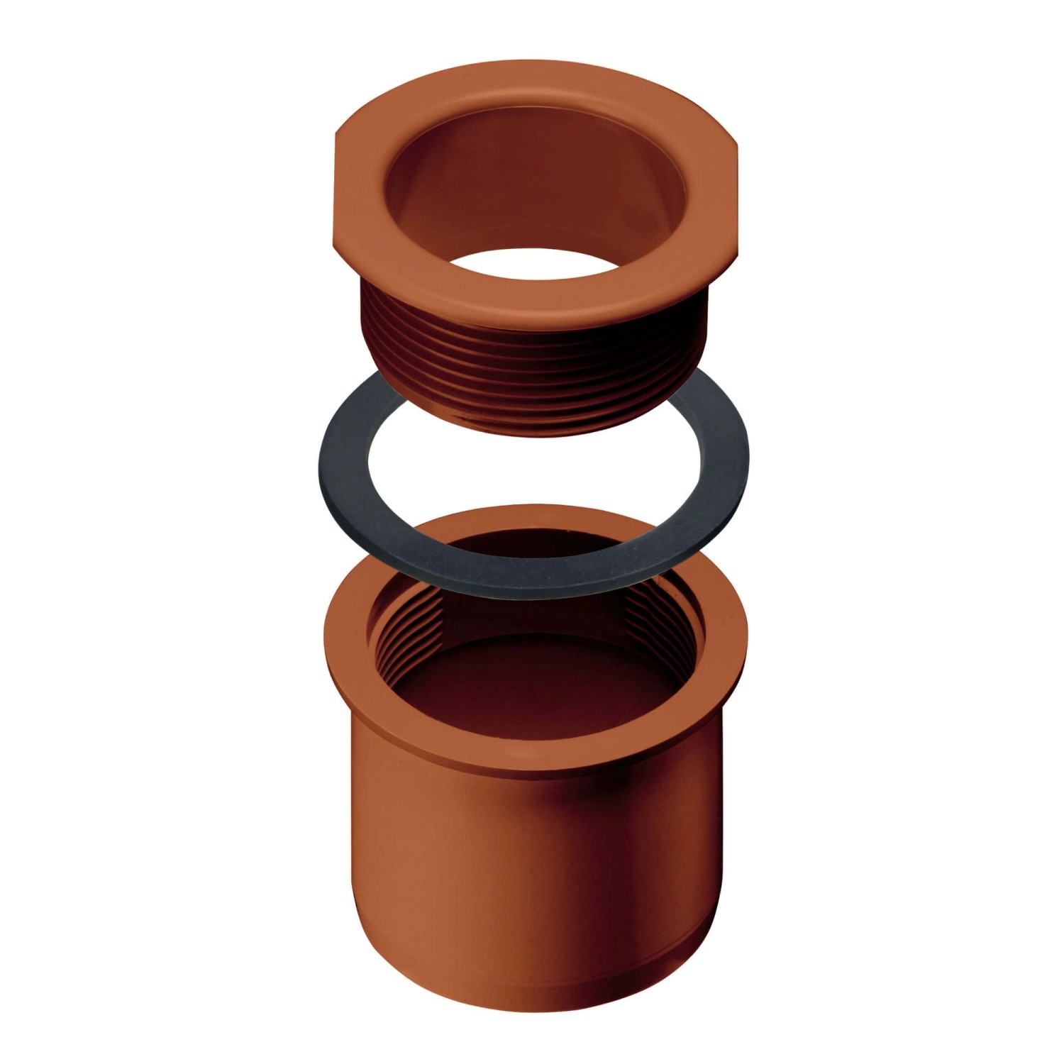 Inefa Ablaufstutzen Kastenrinne PVC DN 75/NW 83 Zum Schrauben Braun