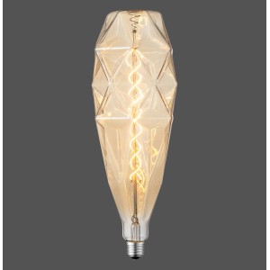 Just Light. E27 LED-Leuchtmittel, 6W, warmweiß, 36x13cm, mit dekorativem Glasdesign.