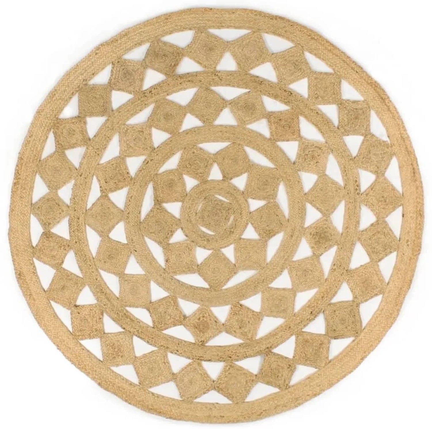 vidaXL Teppich Handgefertigt Geflochten Jute 180 cm 343614