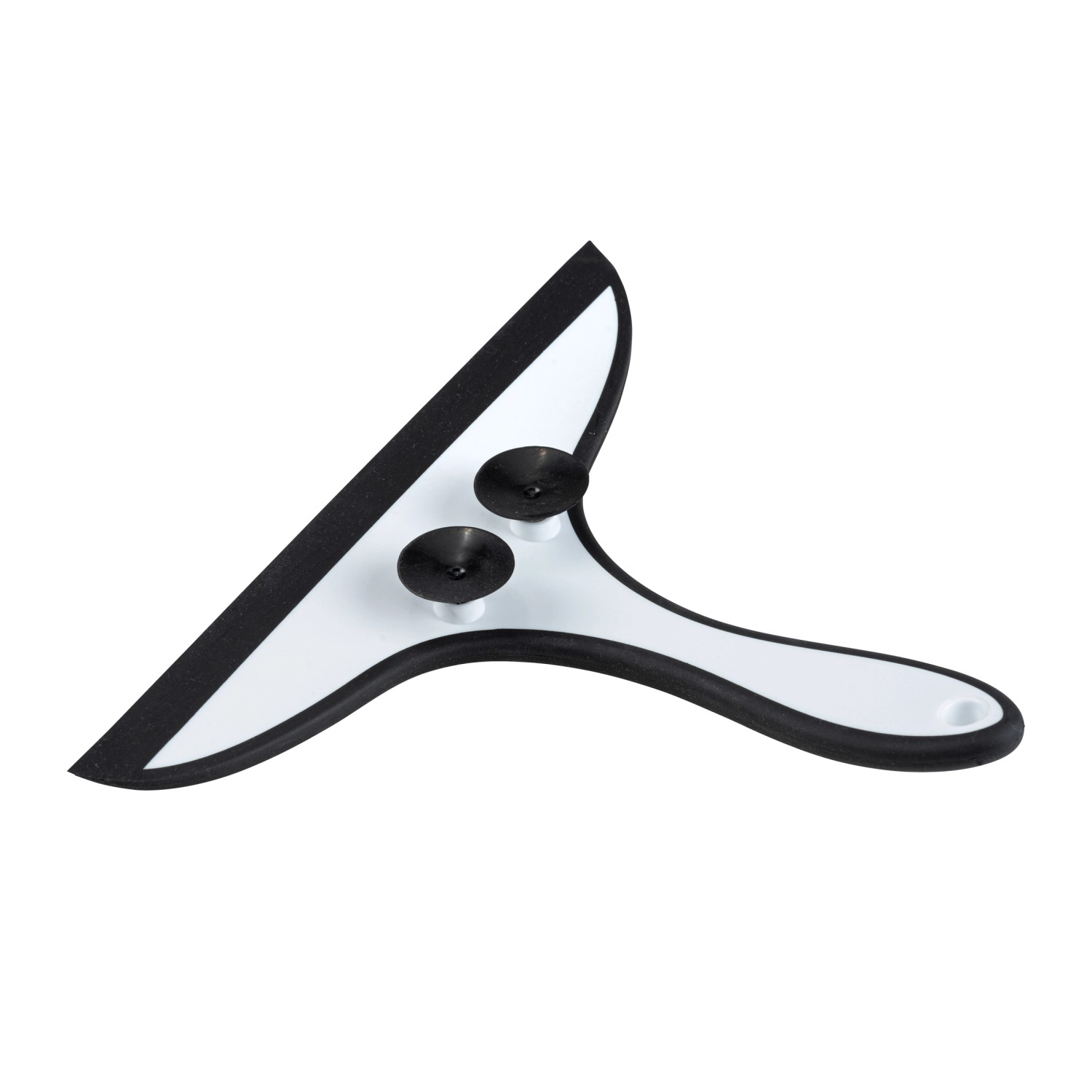 Wenko Badezimmerwischer Ibos, weißer Duschabzieher mit Saugnäpfen für Bad und Dusche.