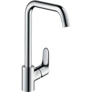 Hansgrohe Focus 260 Niederdruck Küchenarmatur in Chrom für offene Warmwasserbereiter.