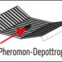 Nexa Lotte Mottenfalle: Schemazeichnung der Falle mit Pheromon-Depottropfen.