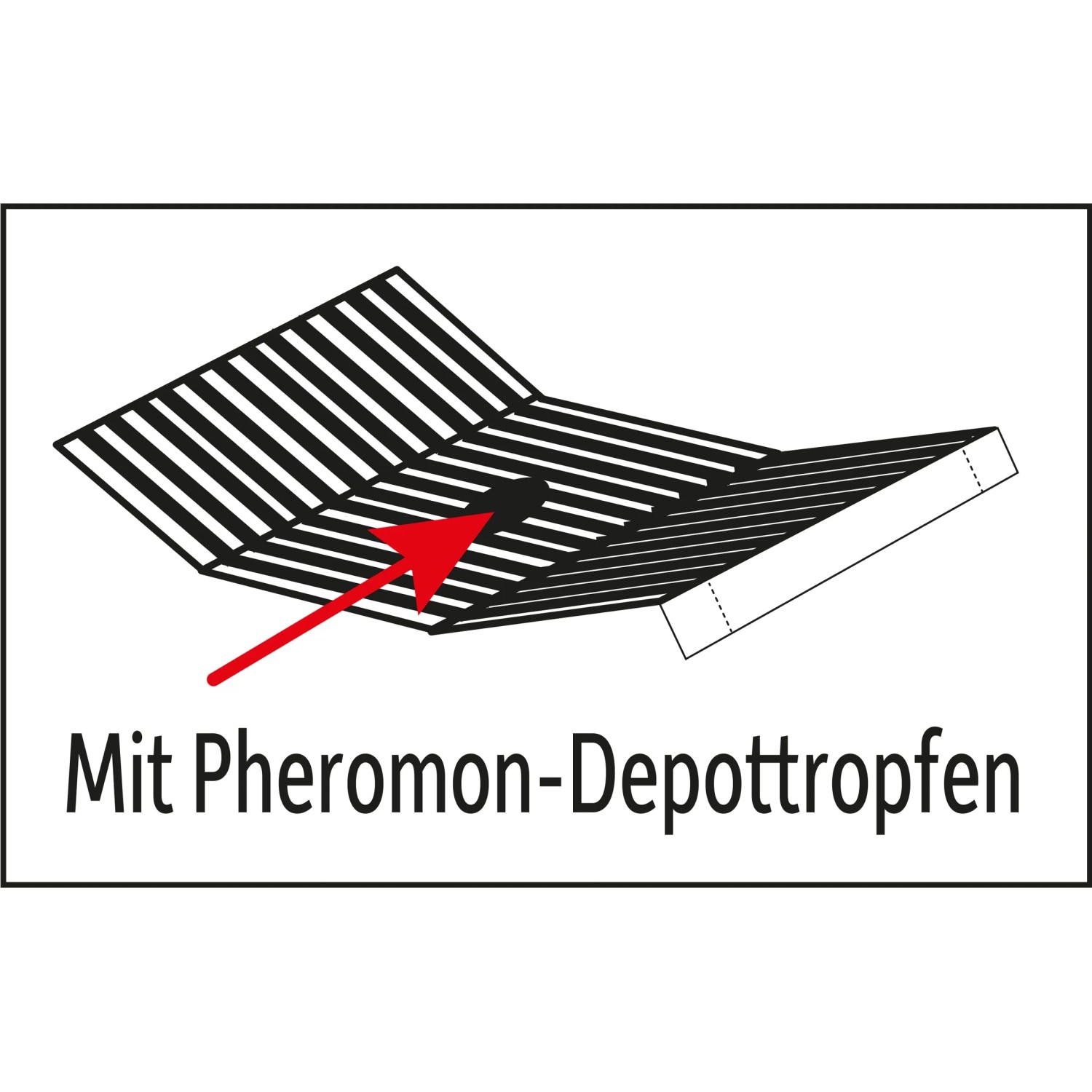 Nexa Lotte Mottenfalle: Schemazeichnung der Falle mit Pheromon-Depottropfen.