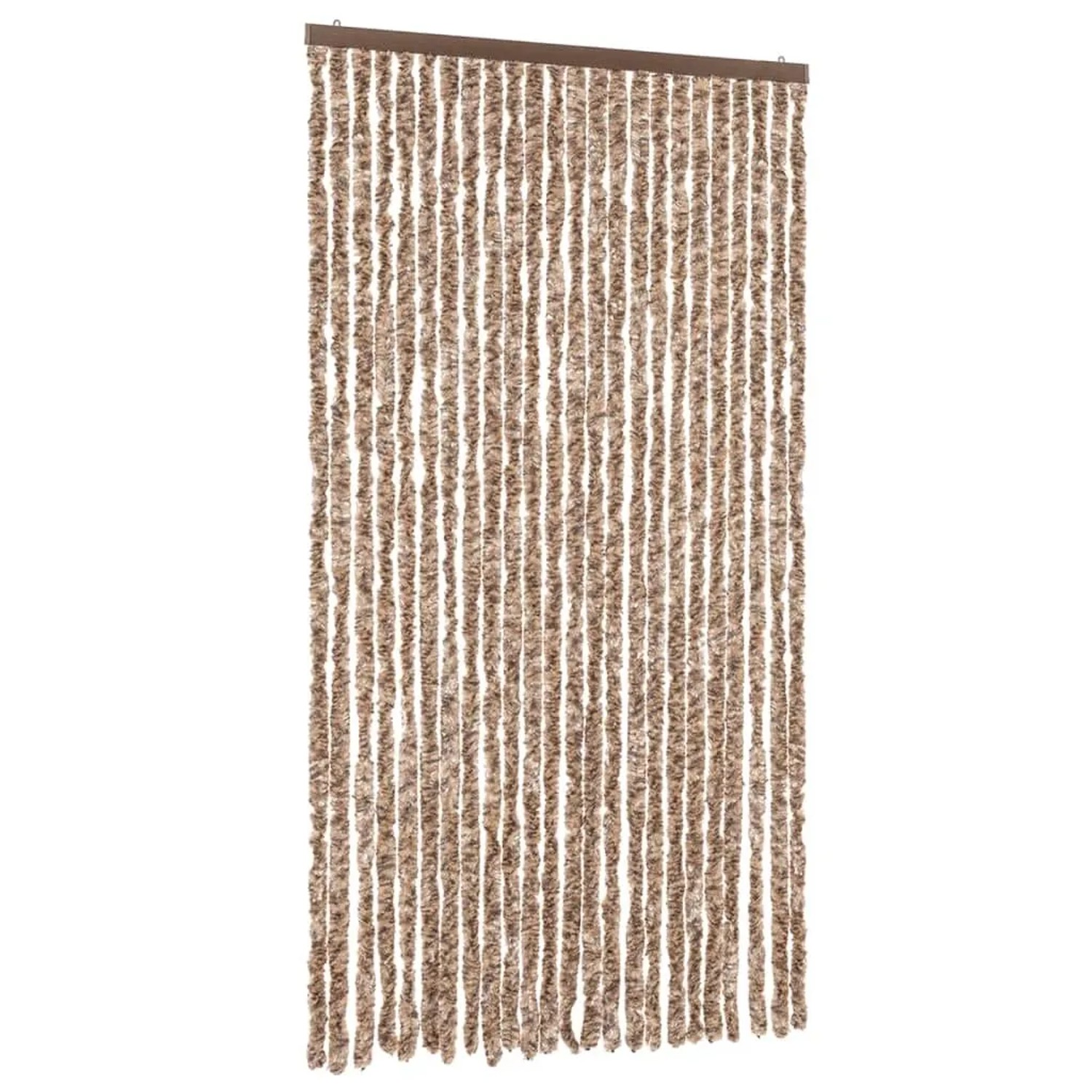 vidaXL Fliegenvorhang Beige und Dunkelbraun 100x230 cm Chenille 377324