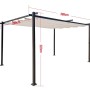 Jet-Line Pavillon Luxor Light, 3x4 m, Anthrazit mit Schiebedach. Gartenpavillon für Sonnenschutz.