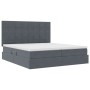 vidaXL Bett mit LED-Lichtleisten Dunkelgrau 200 x 200 cm Samt 3372888_7