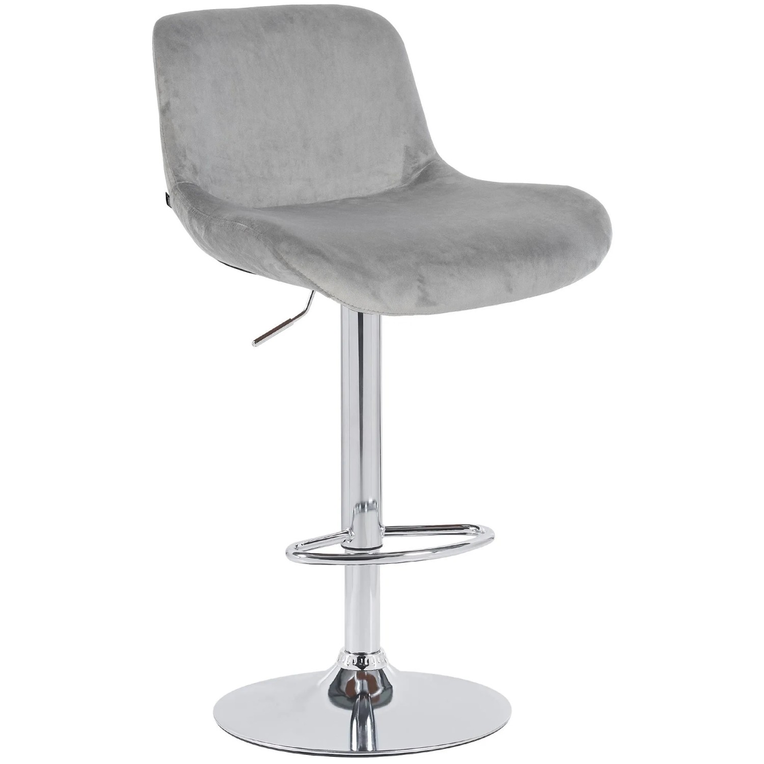 DELUKE Barhocker PONOR Samt Grau 50x50x85cm Silber Barstuhl Höhenverstellbar Mit Lehne Drehbar Tresenhocker Tresenstuhl