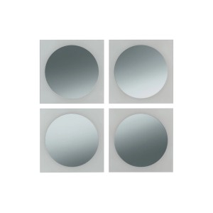 4er Set rechteckige Kristall-Form Spiegelkacheln Olm, 30x30cm, für Bad oder WC.