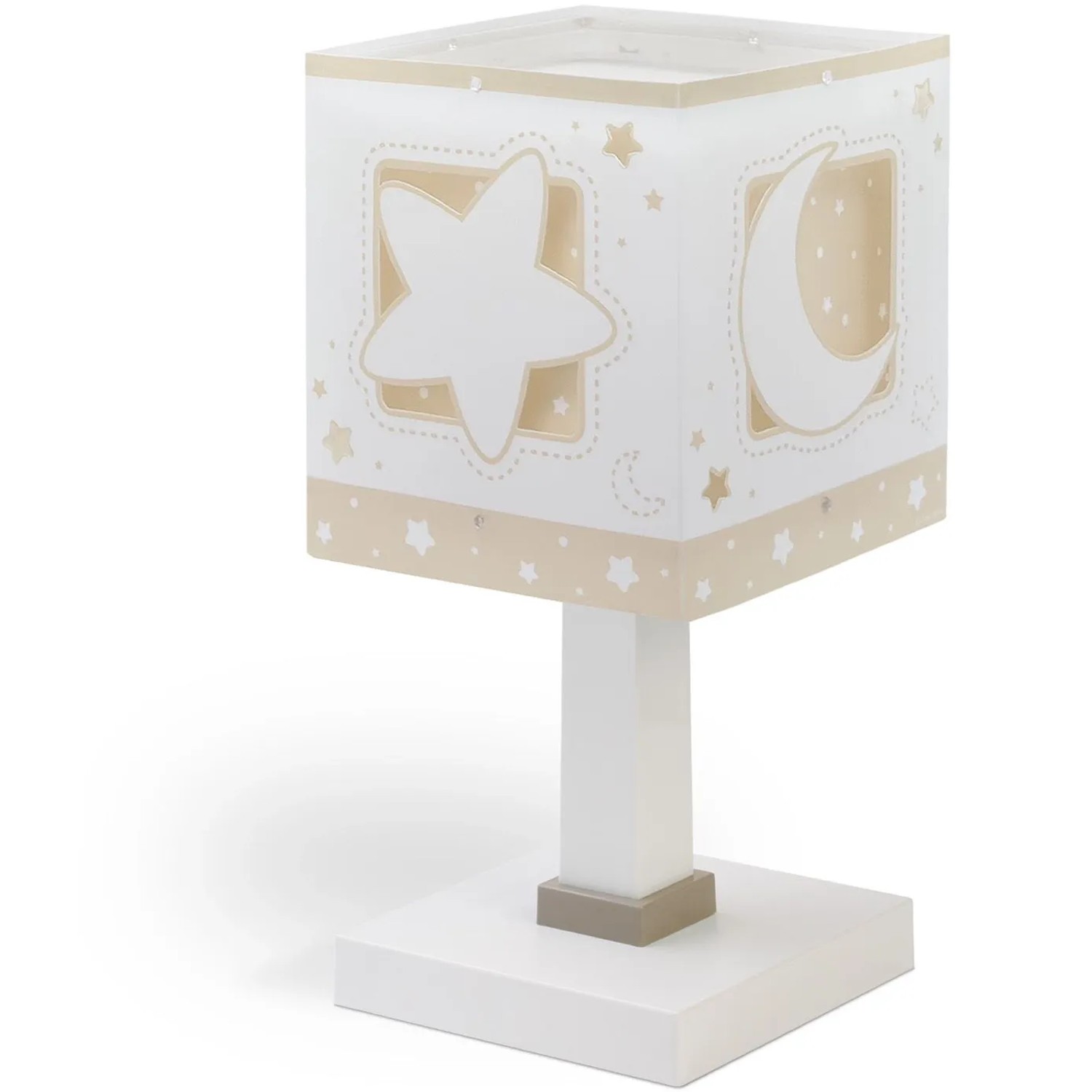 Dalber Nachttischlampe LED Nachtlicht für Kinder Luna und Sterne Beige