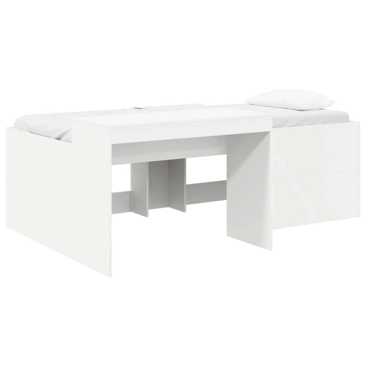 vidaXL Hochbett mit Schreibtisch für Kinder Weiß 80 x 200 cm 3422643