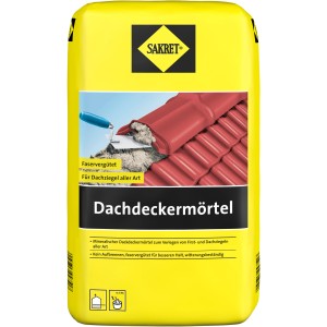 Sack Sakret Dachdeckermörtel, grau, 10 kg, zum Verlegen von Dachziegeln.