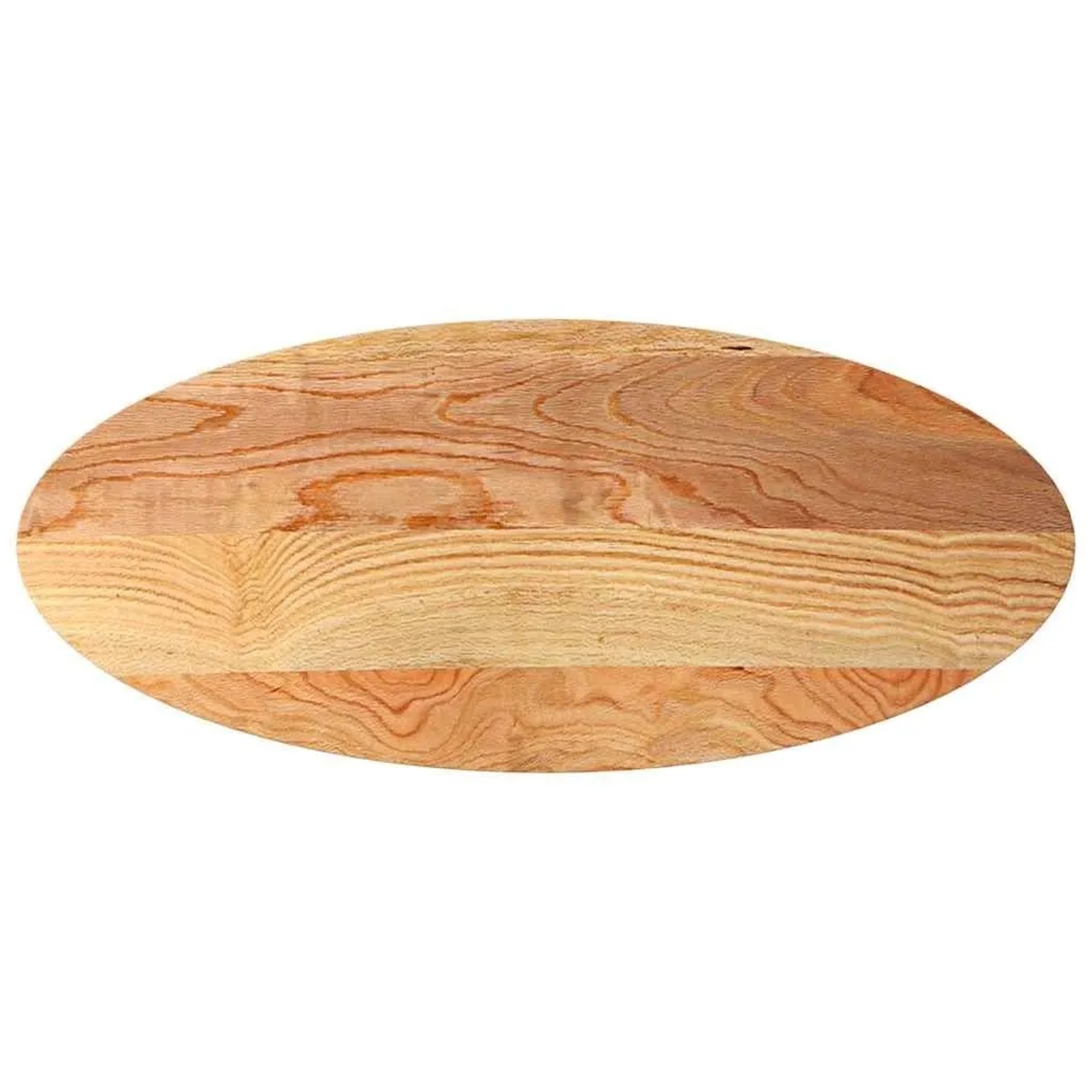 vidaXL Tischplatte Hellbraun 140x60x2 cm Massivholz Eiche Oval 4009048