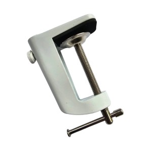 Weiße Orion Tischklemme für Lupenleuchte, zur Befestigung am Tisch.