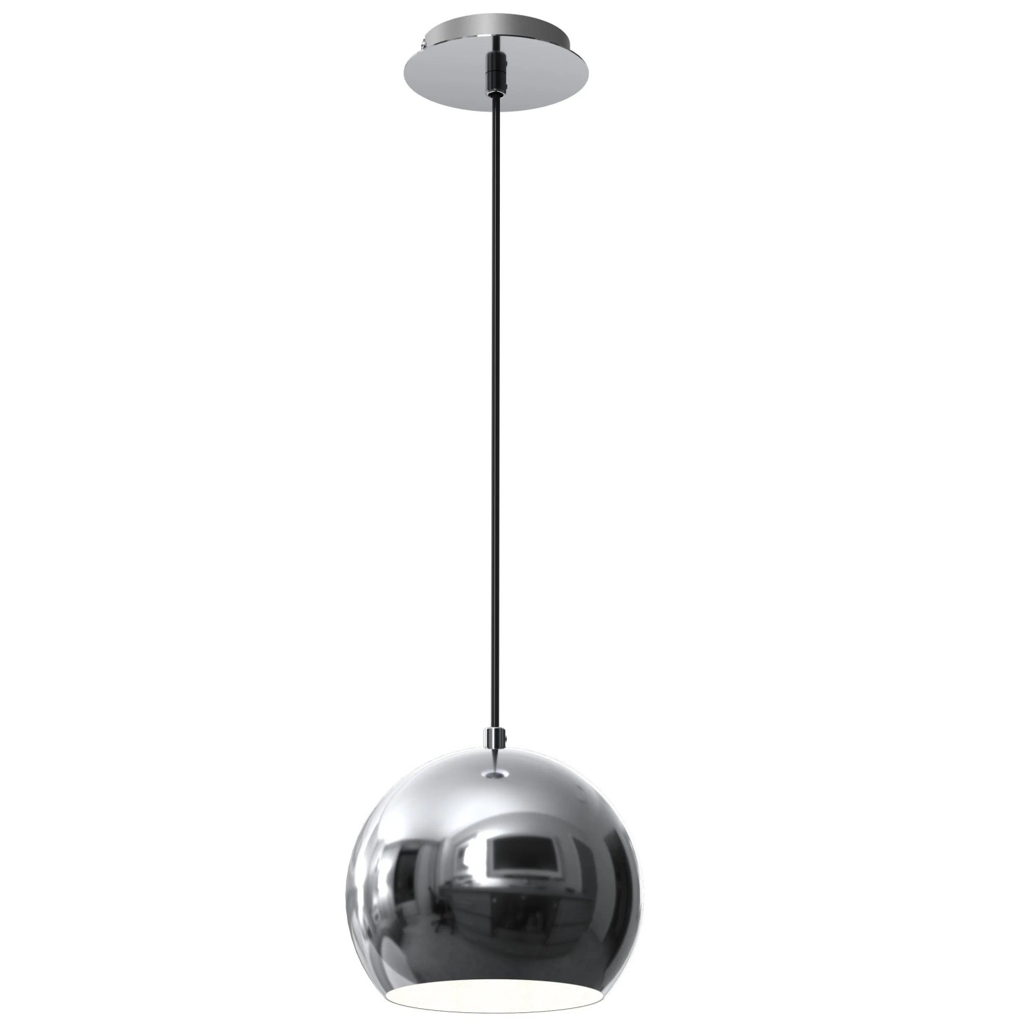 EASYLIGHT Hängeleuchte Kugel Schirm Ø 18 cm Metall in Chrom Retro E27