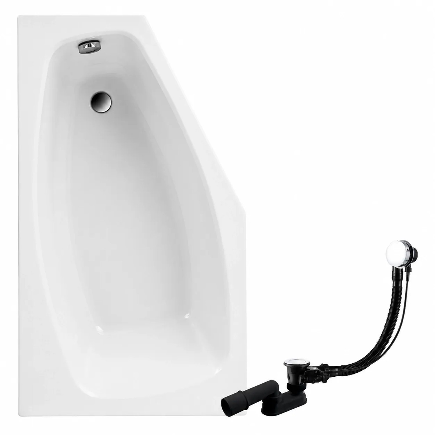 KOLMAN Badewanne Eckwanne 140 x 80 Cm Links Inkl. Ablauf Und Füße