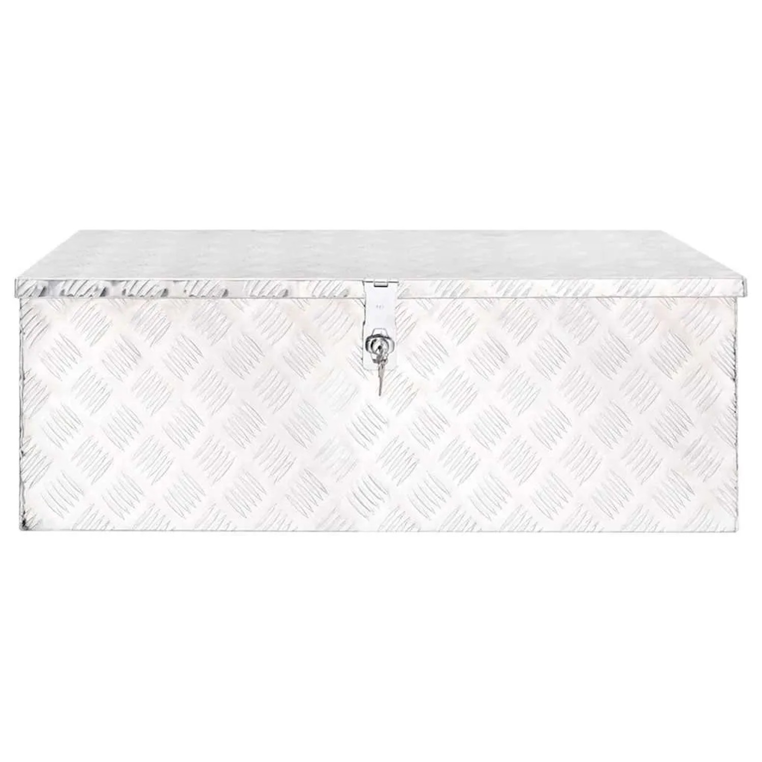 DELUKE Aluminiumbox Mit Deckel Abschließbar Alubox Deichselbox Alu Anhängerbox Werkzeugkiste Transportbox Metallkiste 90x47x33,5cm Silber_3