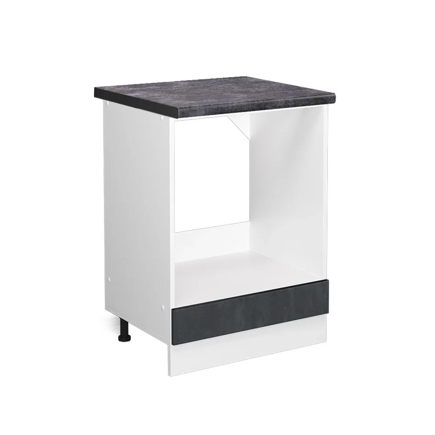 Vicco Herdumbauschrank R-Line Herdschrank Schwarz Beton Weiß 60 cm AP Anthrazit