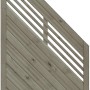 Graues Sichtschutzzaun-Anschlusselement Nicea, 180/90 x 90 cm, aus lasiertem Kiefernholz mit gewellten Lamellen.