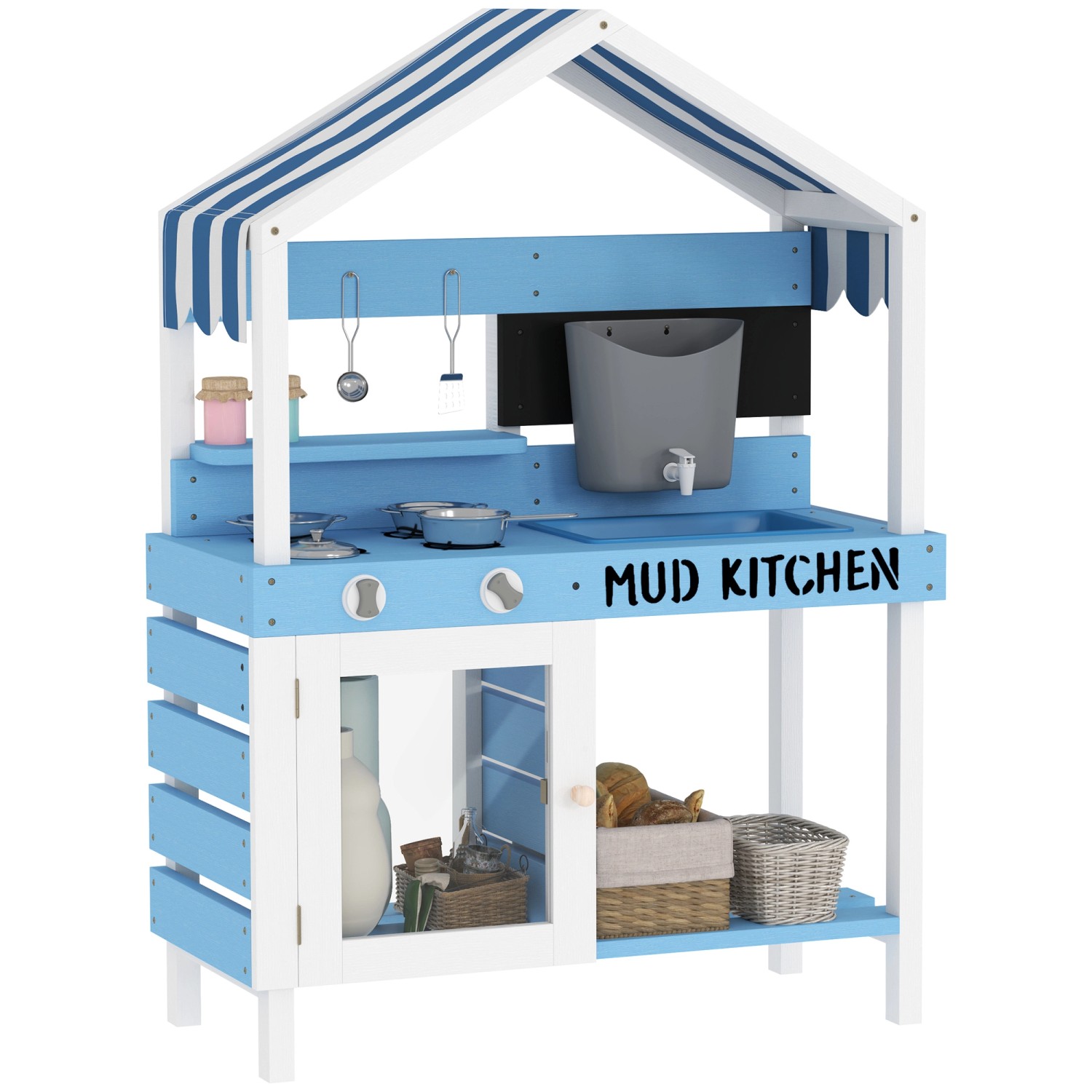 AIYAPLAY Matschküche Kinder Gartenspielküche Spielküche für Kinder 3-7 Jahren