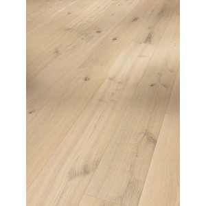 Parador Parkett Classic 3025, rustikale Eiche, gebürstet, naturgeölt, weiß, mit Minifase.