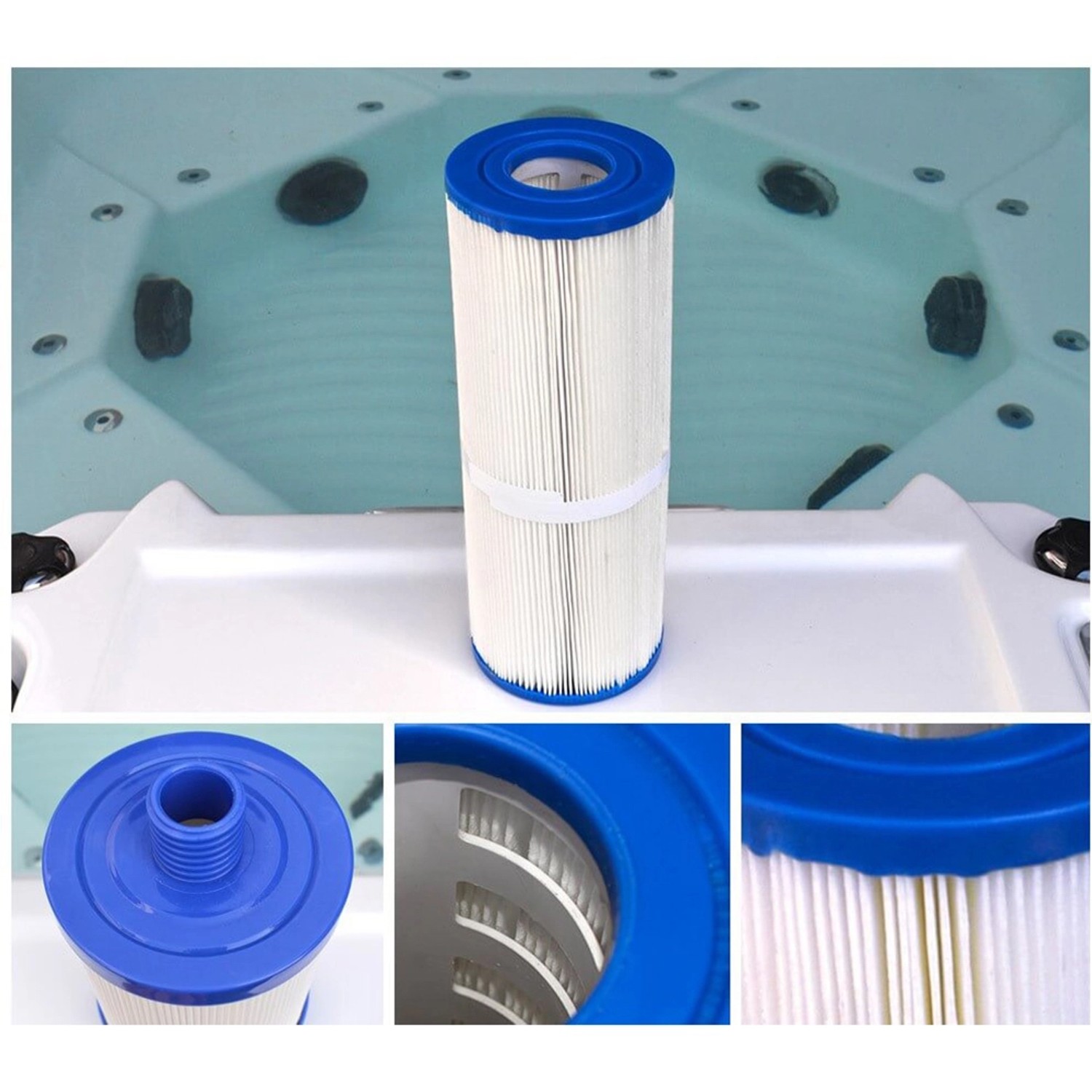 Home Deluxe Poolfilter Kartusche Beach, Ø 12 cm x 33,5 cm, für sauberes Poolwasser.