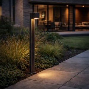 QAZQA Baleno Stehleuchte für Außen, Antikgold, 80cm. Industrielle Gartenleuchte für stimmungsvolle Beleuchtung.