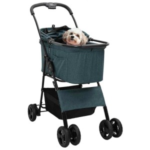 vidaXL Faltbarer Haustierwagen Grün 81 x 47 x 99 cm Polyester 42012433