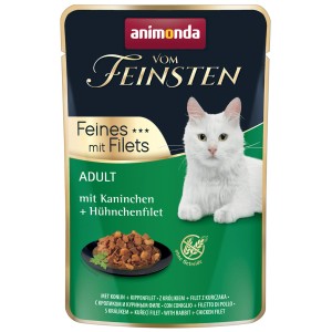 Animonda Katzen-Nassfutter vom Feinsten mit Kaninchen und Hühnchen, 85g Portionsbeutel.