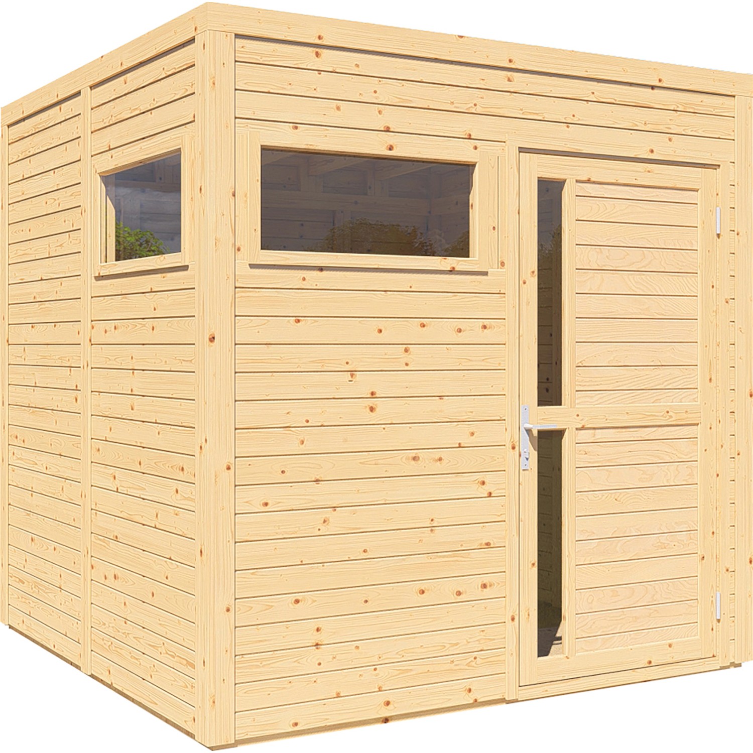 Thumbnail - Bertilo Holz-Gartenhaus Cubus 2 Natur 226 cm x 234 cm FSC®