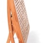 Zusammengeklappter, brauner Merxx Klapptisch aus Holz, rechteckig und ausziehbar. Gartentisch für den Aussenbereich.
