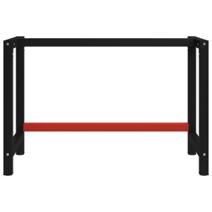 Werkbankgestell von vidaXL, Metall, schwarz und rot, 120x57x79 cm. Tischgestell für Werkbank.