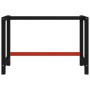 Werkbankgestell von vidaXL, Metall, schwarz und rot, 120x57x79 cm. Tischgestell für Werkbank.