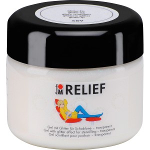 Marabu Relief Gel mit Glitter-Eis, transparent, 225ml. Acrylgel für plastische Wandgestaltung.
